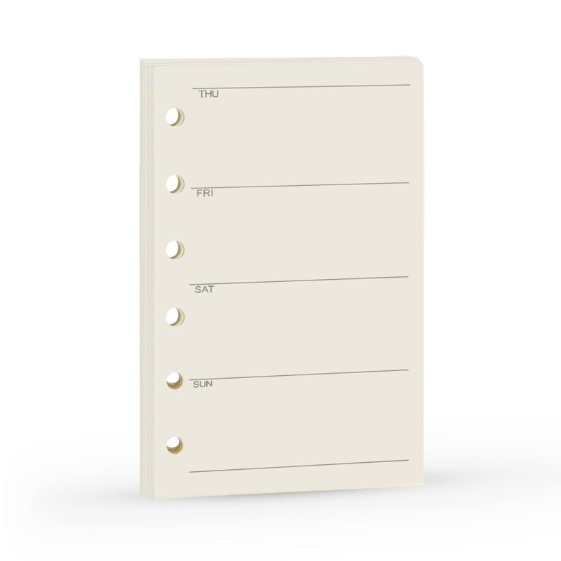 Harphia A7 Planner Refill, A7 Agenda Refill for Filofax,6 Hole/100gsm,4.84 x 3.23'', Harphia(Weekly Plan) - Image 1
